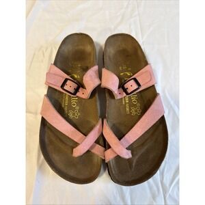 BIRKENSTOCK PAPILLO TABORA SANDALS - SIZE 38/7 L7 Pink